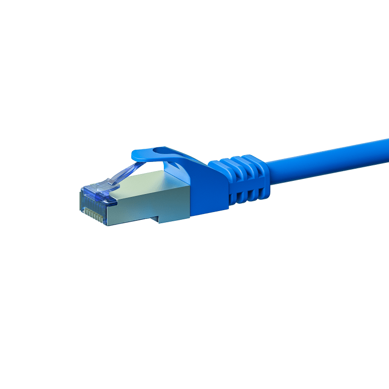 Cat6a netwerkkabel 0,50m blauw 100% koper - dubbel afgeschermd