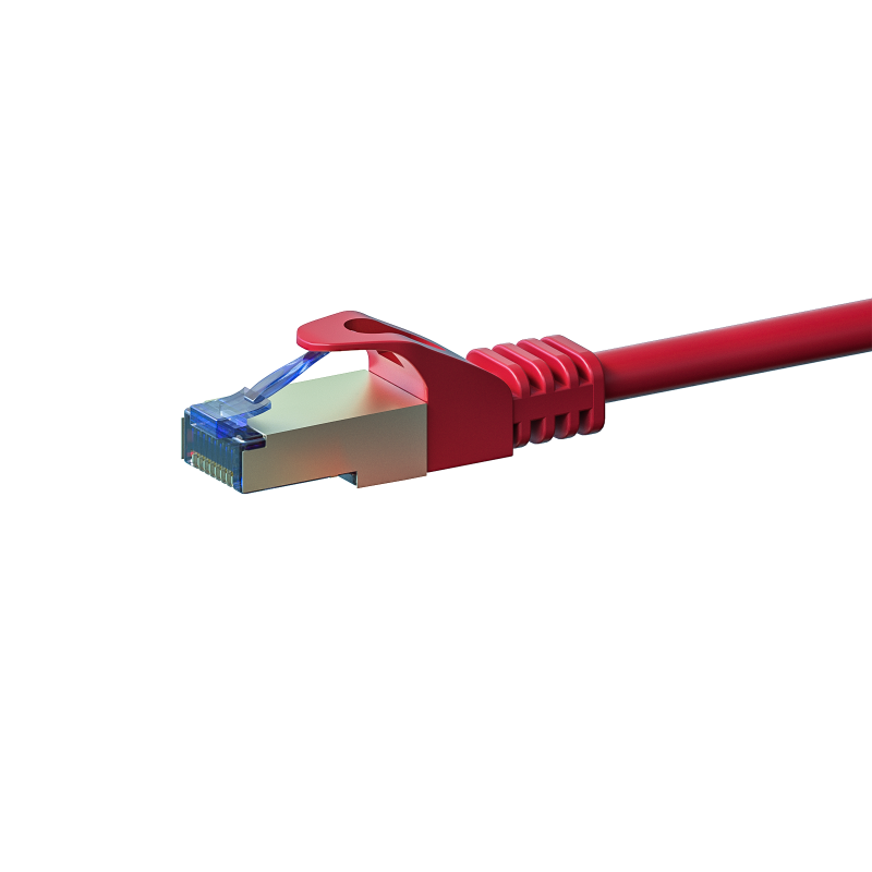 Cat6a netwerkkabel 2m rood 100% koper - dubbel afgeschermd