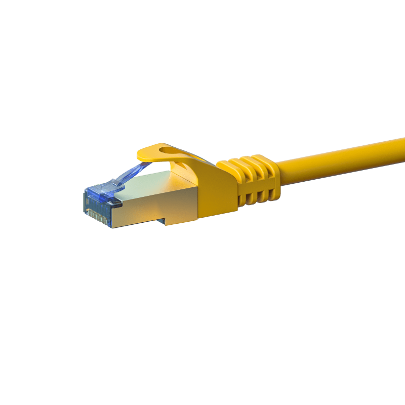 Cat6a netwerkkabel 1m geel 100% koper - dubbel afgeschermd