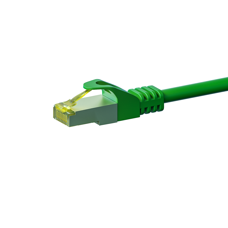 Cat7 netwerkkabel 0,50m groen 100% koper - dubbel afgeschermd