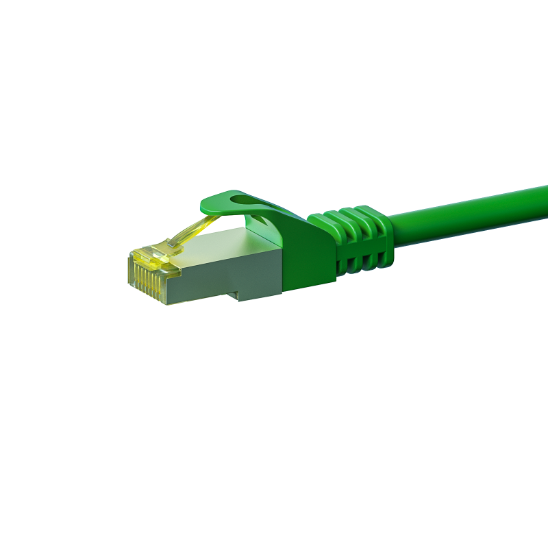 Cat7 netwerkkabel 1m groen 100% koper - dubbel afgeschermd
