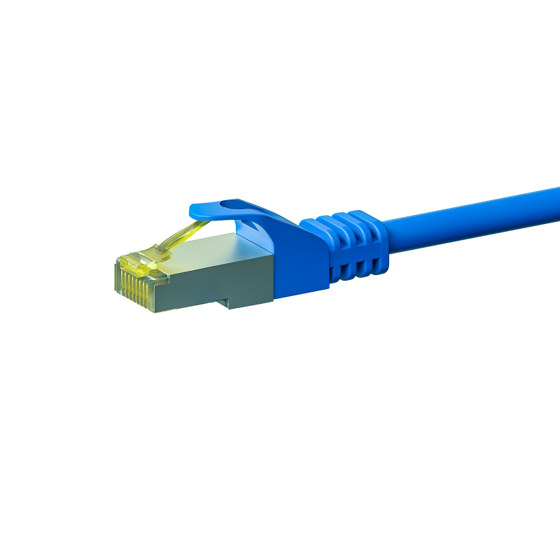 Cat7 netwerkkabel 1m blauw 100% koper - dubbel afgeschermd