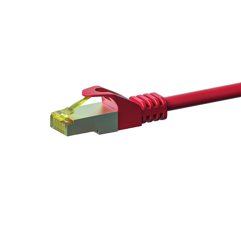 Cat7 netwerkkabel 1,50m rood 100% koper - dubbel afgeschermd