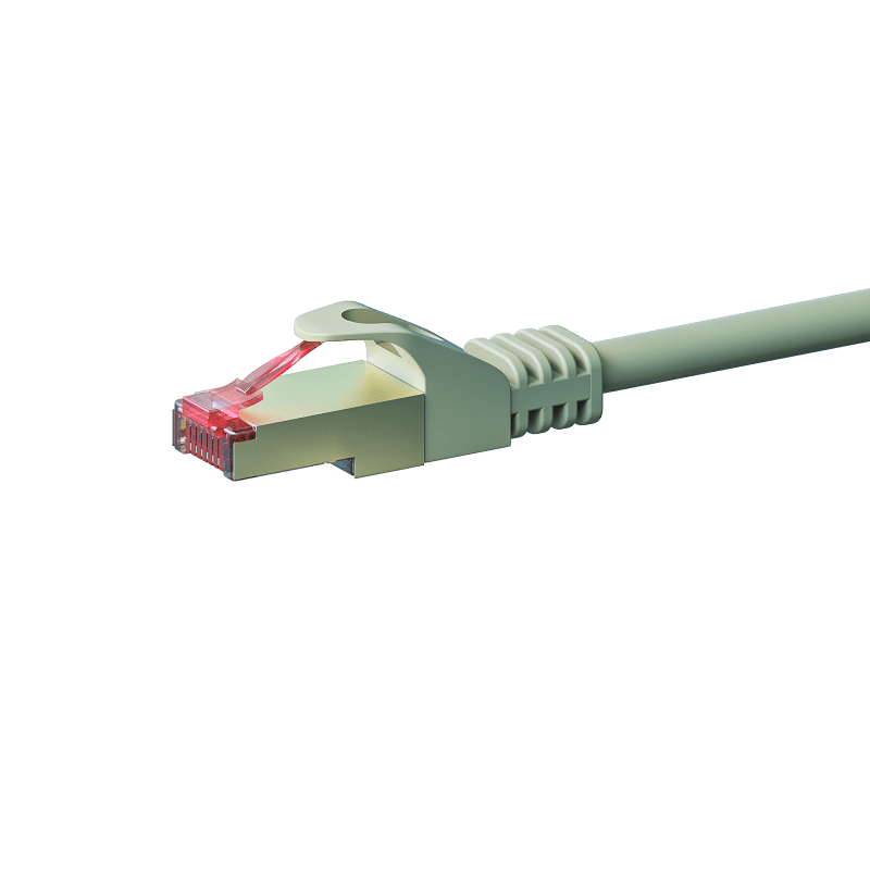 Cat6 netwerkkabel 0,25m grijs 100% koper - dubbel afgeschermd