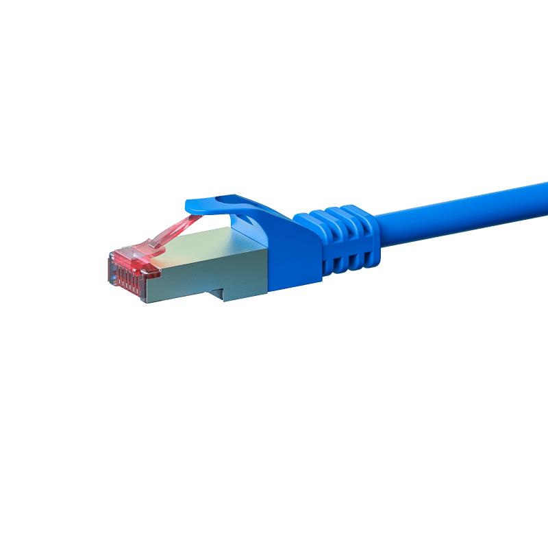 Cat6 netwerkkabel 0,25m blauw 100% koper - dubbel afgeschermd