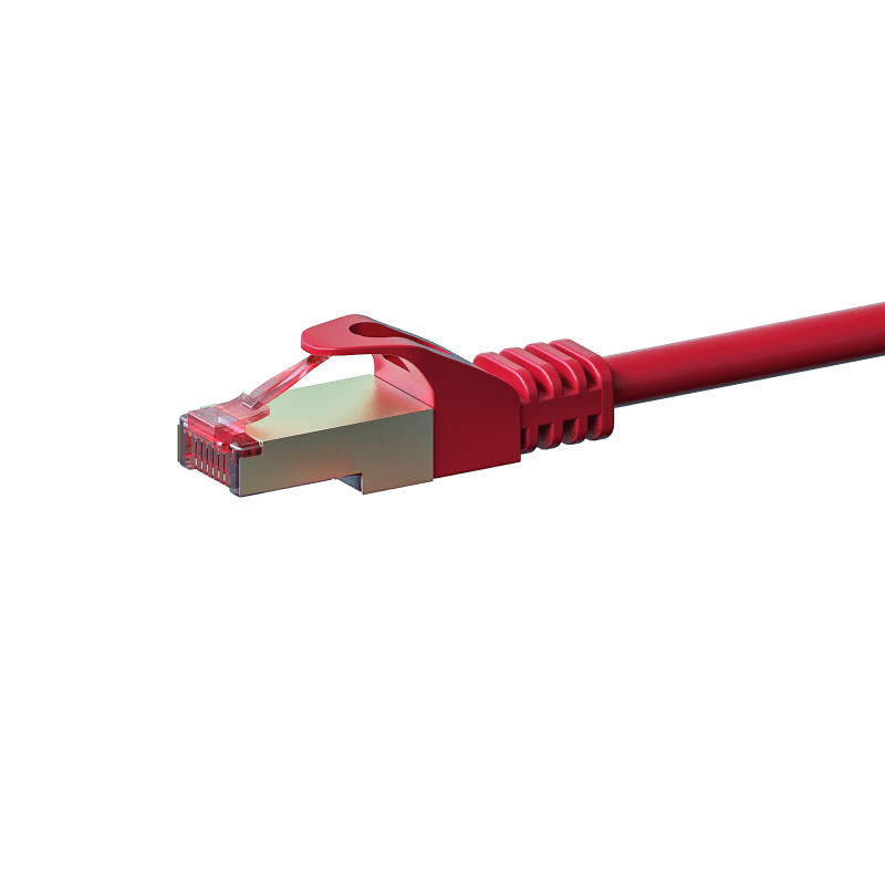 Cat6 netwerkkabel 0,25m rood 100% koper - dubbel afgeschermd