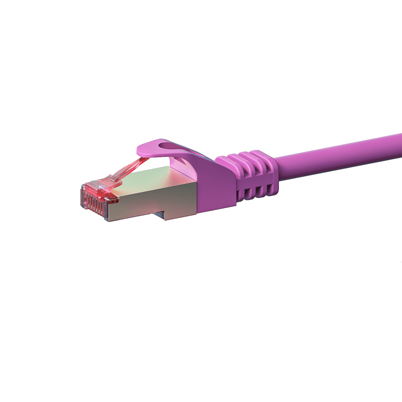 Cat6 netwerkkabel 1m roze 100% koper - dubbel afgeschermd