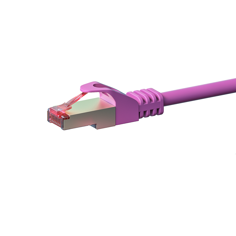 Cat6 netwerkkabel 50m roze 100% koper - dubbel afgeschermd