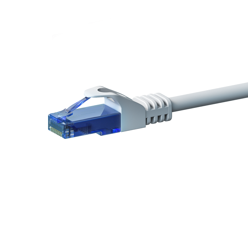 Cat6a netwerkkabel 0,50m wit 100% koper - niet afgeschermd