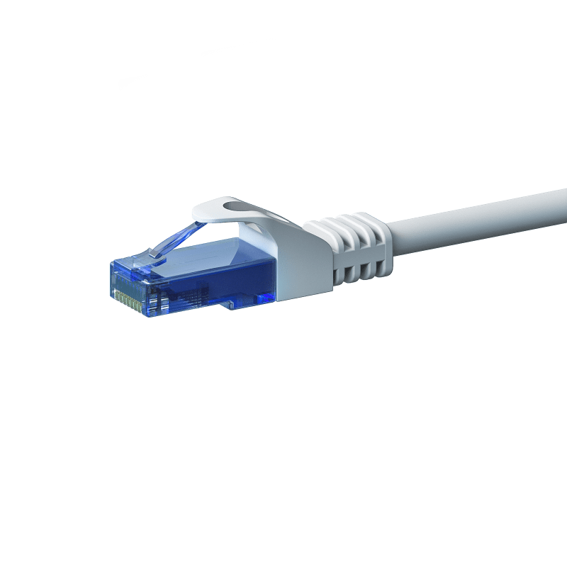 Cat6a netwerkkabel 7,50m wit 100% koper - niet afgeschermd