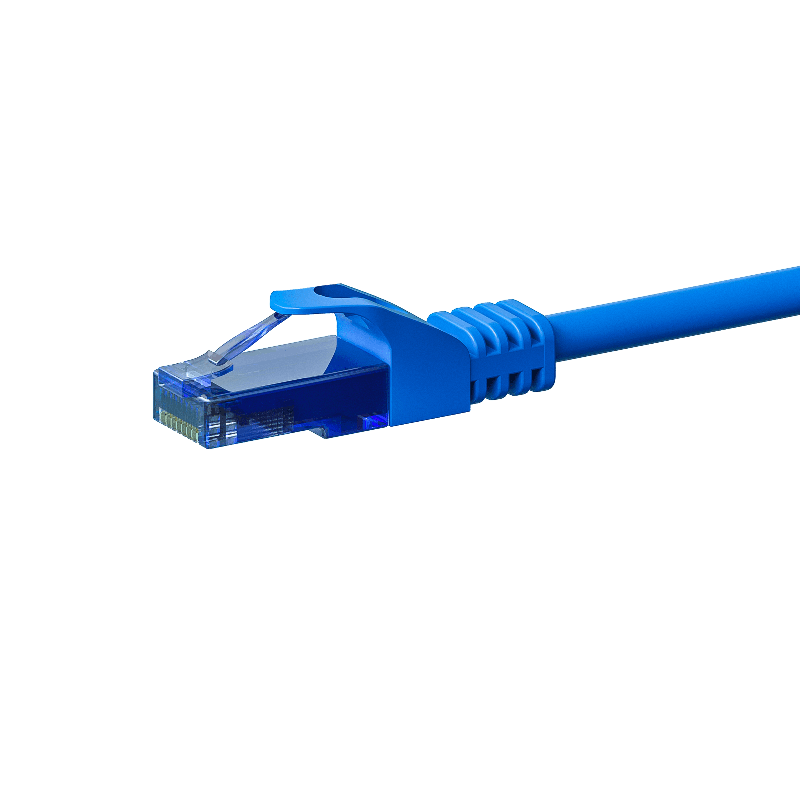 Cat6a netwerkkabel 0,50m blauw 100% koper - niet afgeschermd