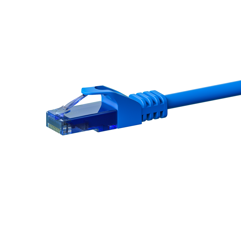 Cat6a netwerkkabel 0,50m blauw 100% koper - niet afgeschermd