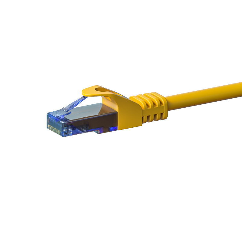 Cat6a netwerkkabel 0,50m geel 100% koper - niet afgeschermd
