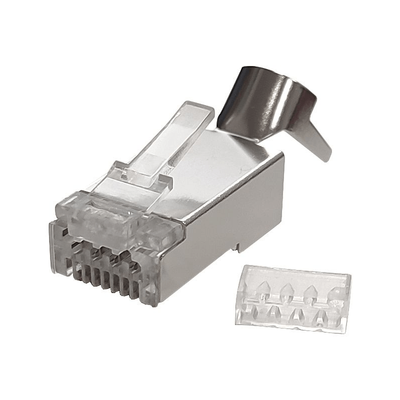 CAT6a doorsteek connector RJ45 pass through - shielded - voor soepele kern