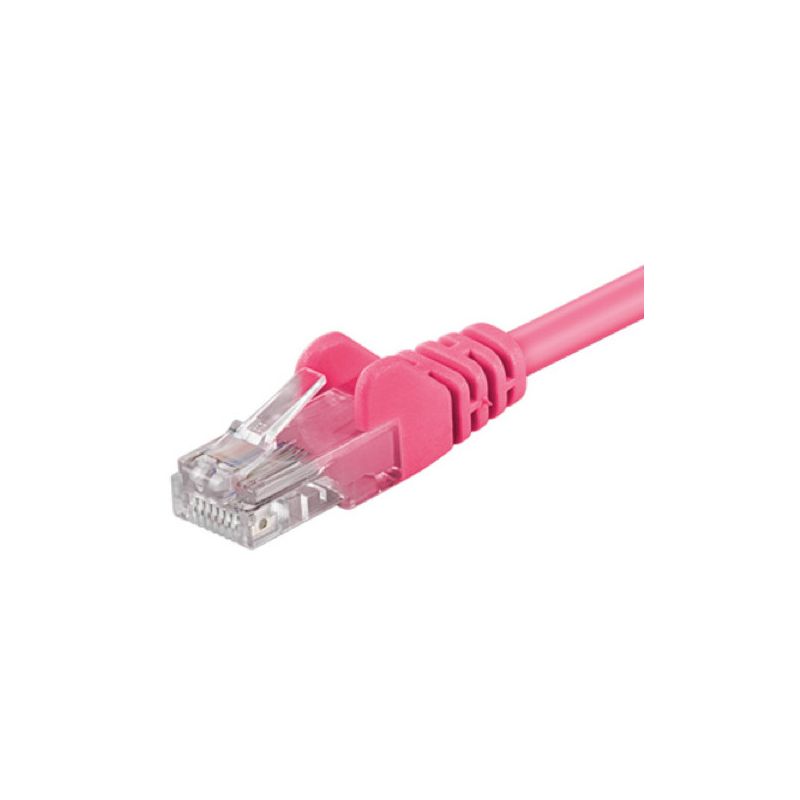 CAT5e netwerkkabel 0,50m roze - niet afgeschermd - CCA
