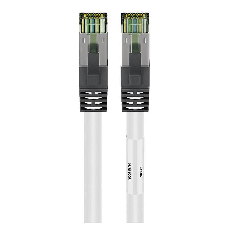 Cat8 netwerkkabel 2m wit 100% koper - dubbel afgeschermd