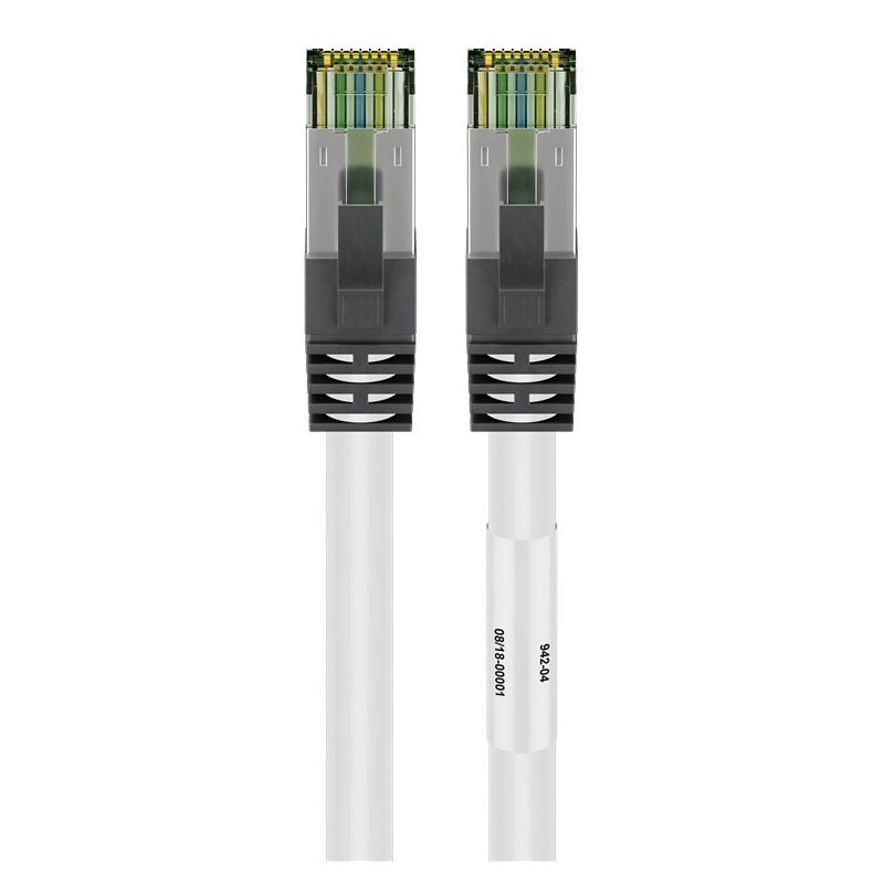 Cat8 netwerkkabel 3m wit 100% koper - dubbel afgeschermd