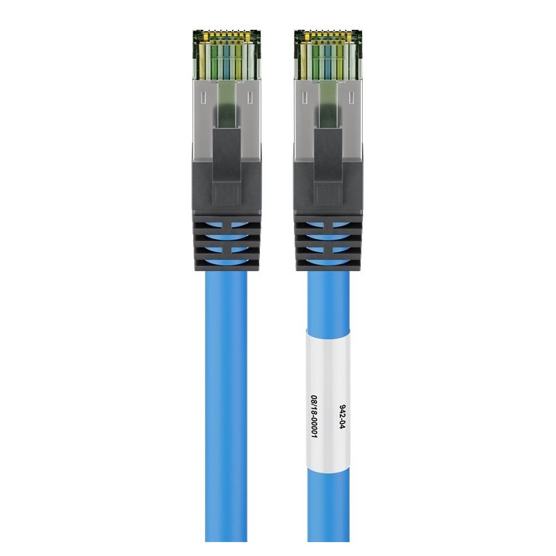 Cat8 netwerkkabel 3m blauw 100% koper - dubbel afgeschermd