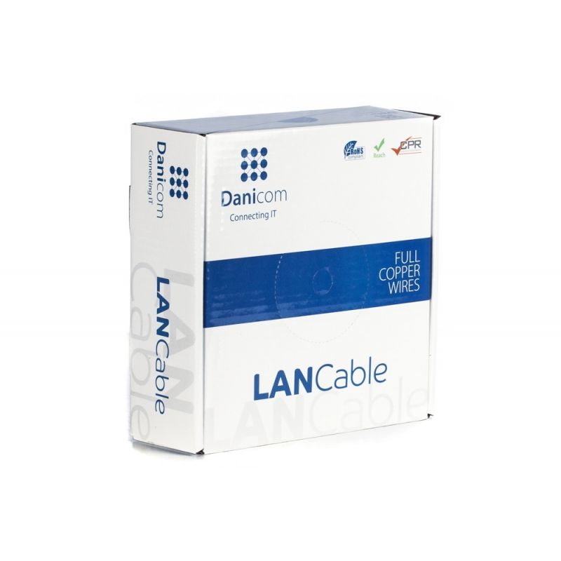 DANICOM Cat5e netwerkkabel op rol 100m stug LSZH (Eca) - niet afgeschermd