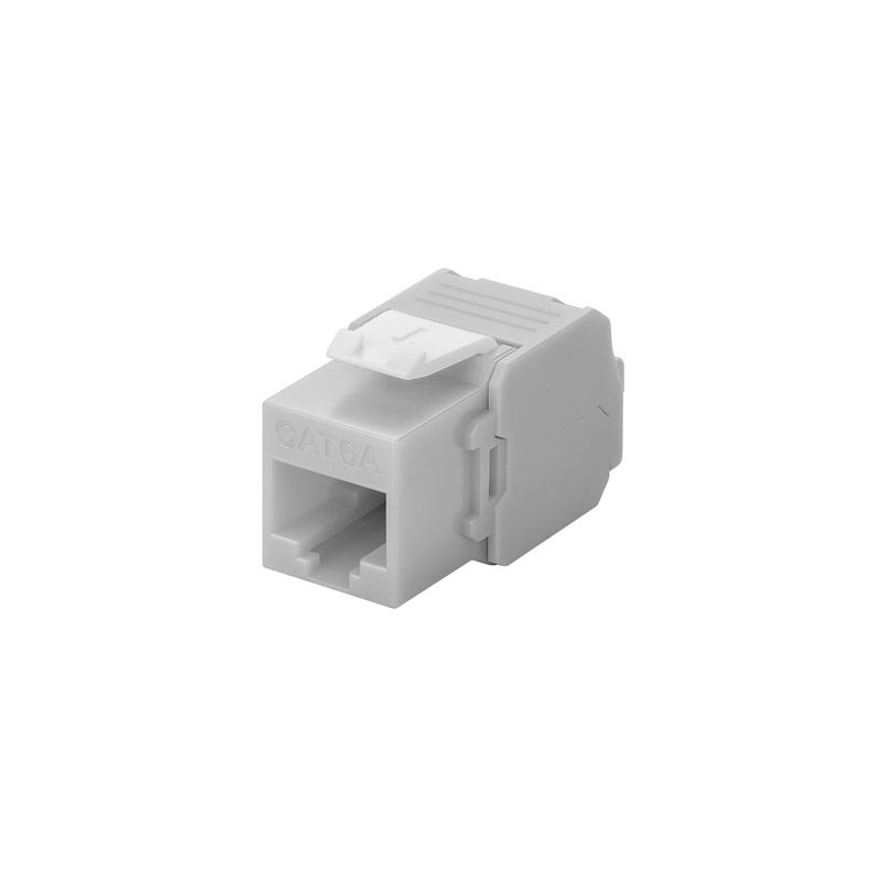 Cat6a keystone netwerkstekker grijs LSA - niet afgeschermd