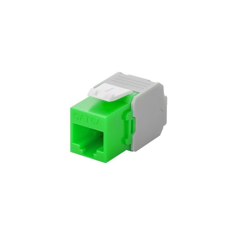 Cat6a keystone netwerkstekker groen LSA - niet afgeschermd