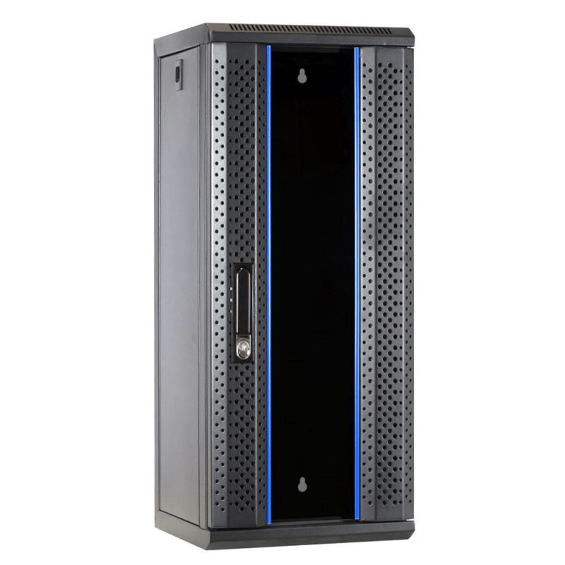 10 inch 15U serverkast met glazen deur 370x450x752mm (BxDxH)