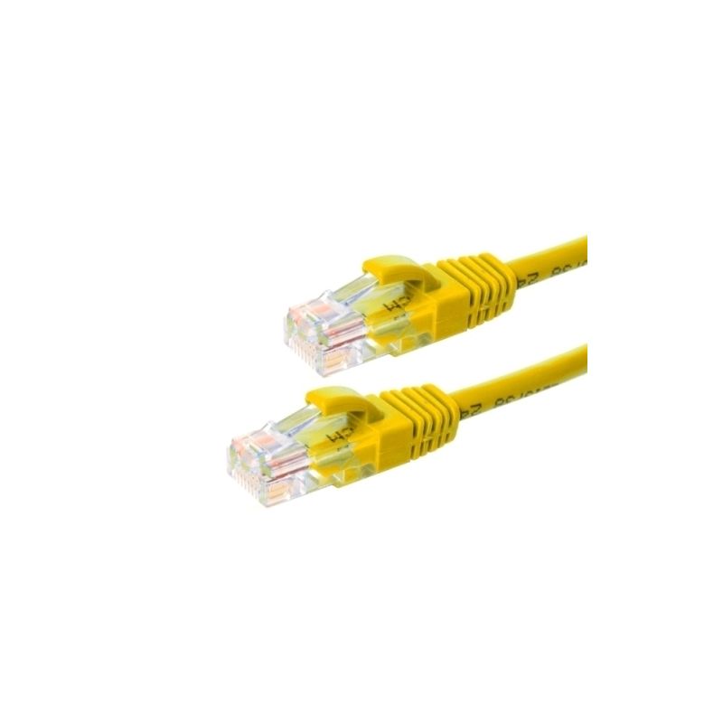 Cat5e netwerkkabel 0,25m geel 100% koper - niet afgeschermd