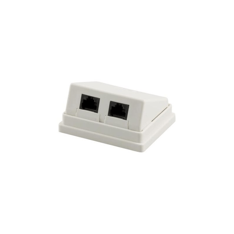 CAT5e UTP opbouwdoos, wit